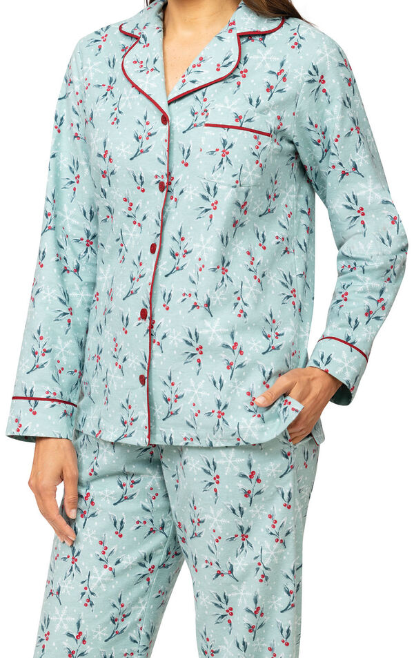 Green Holiberry Flannel Boyfriend Pajamas