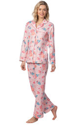 Model wearing Pink Margaritaville Button-Front PJ for Women image number 0