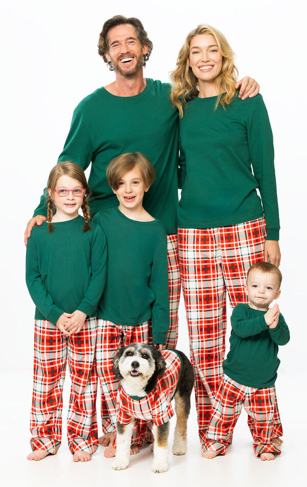 Modern Plaid Matching Family Set - Evergreen image number 0