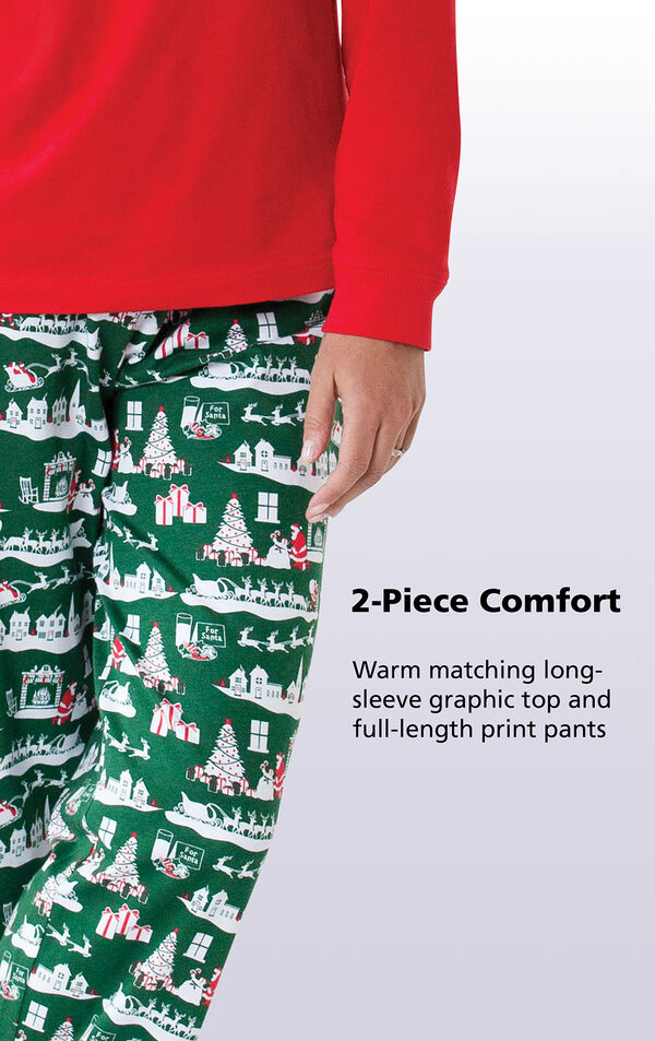 2-Piece Comfort - Warm matching long-sleeve graphic top and full-length print pants image number 4