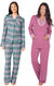 World's Softest Teal Plaid Flannel Boyfriend PJs & Raspberry Pajama Set