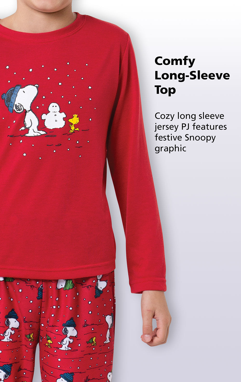 Peanuts Toddler Girls Red Snoopy Woodstock Christmas Long Sleeved Pajamas 