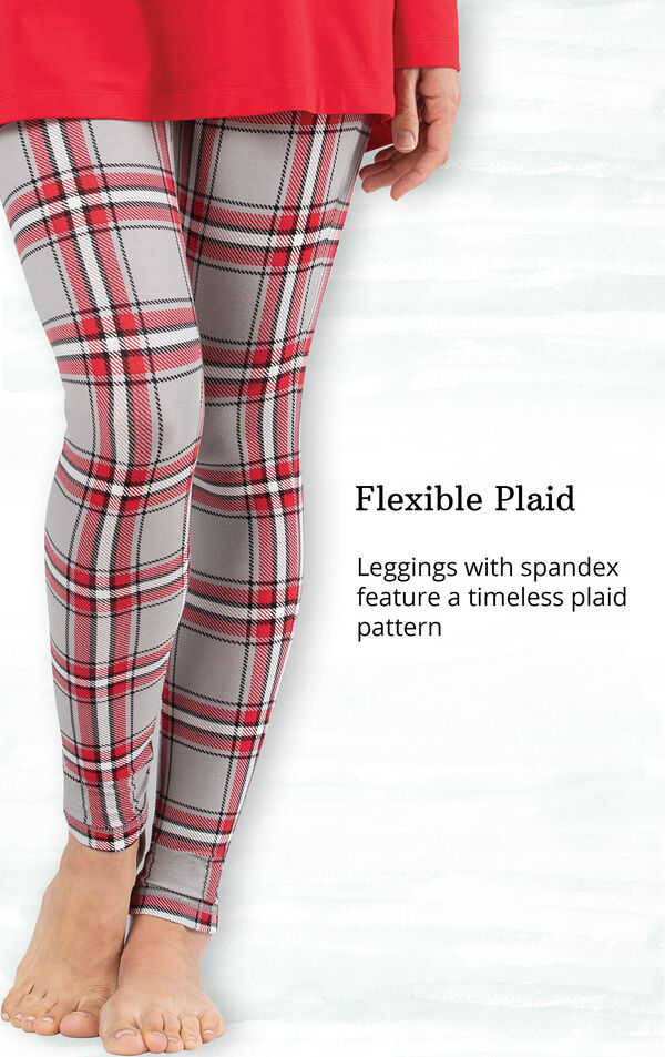 Addison Meadow Long Sleeve Legging Set - Red Plaid image number 4