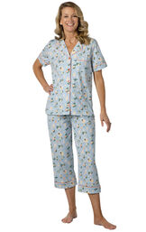 Short-Sleeve Boyfriend Capri Pajamas image number 9