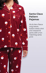 Santa Fleece His & Hers Matching Pajamas image number 2