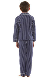 Classic Stripe Boys Pajamas - Navy image number 1