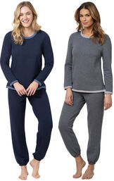 Navy and Charcoal World's Softest Jogger PJs image number 0