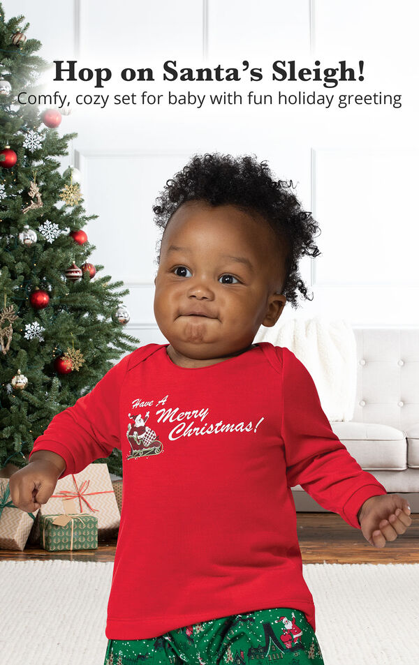 Santa's Sleigh Infant Pajamas image number 2