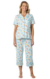 Short-Sleeve Boyfriend Capri Pajamas image number 5