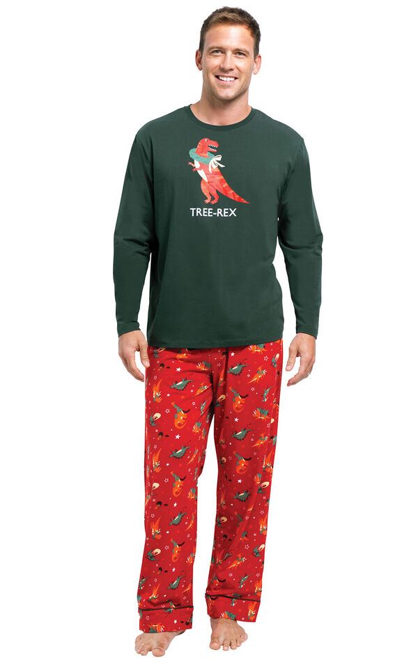Santasaurus Men's Pajamas image number 0