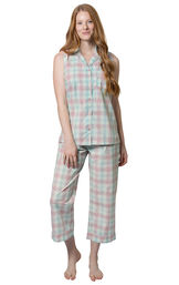 Perfectly Plaid Sleeveless Capri Pajamas image number 0