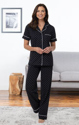 Classic Polka Dot Short-Sleeve Boyfriend Pajamas image number 1