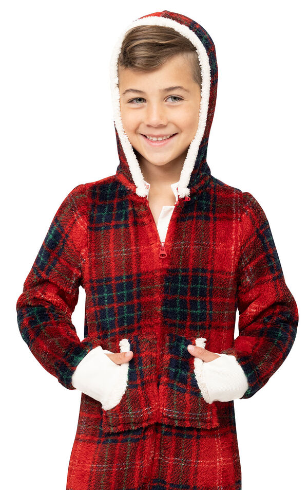 Cozy Holiday Hoodie-Footie Boys Pajamas
