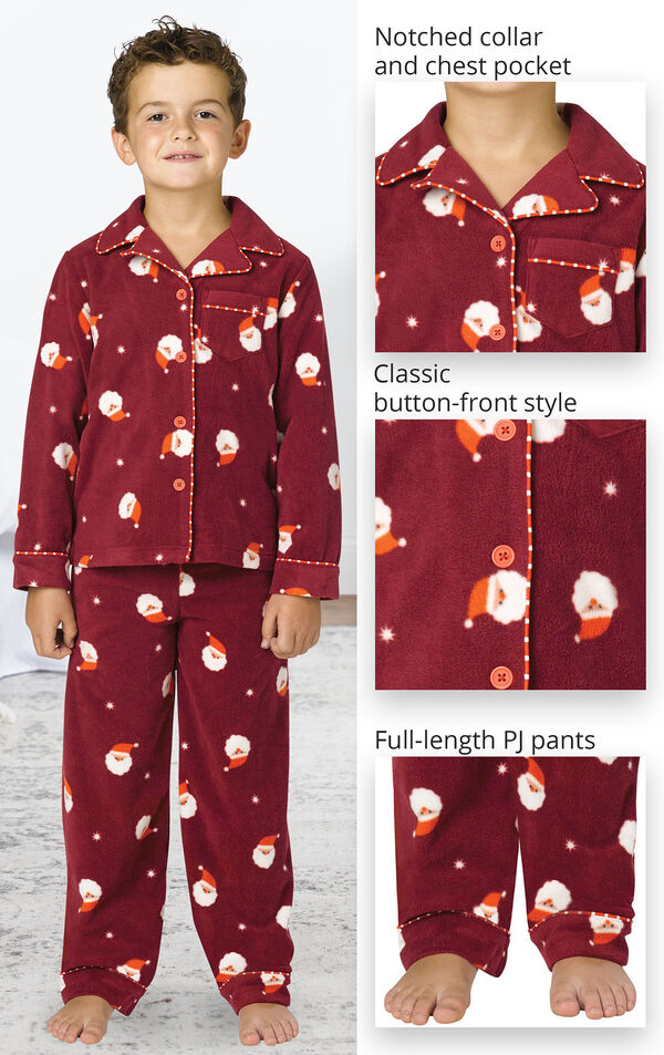 Santa Fleece Boys Pajamas image number 2