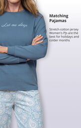 Stretch cotton jersey women's PJs are the best for holidays and colder months image number 3