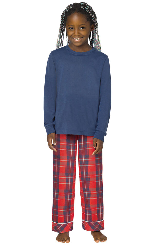 Americana Plaid Hoodie Girls Pajamas image number 0
