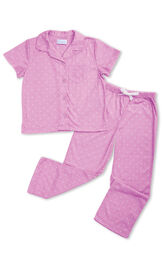 Polka Dot Button-Front Unisex Kids Pajamas - Violet image number 2