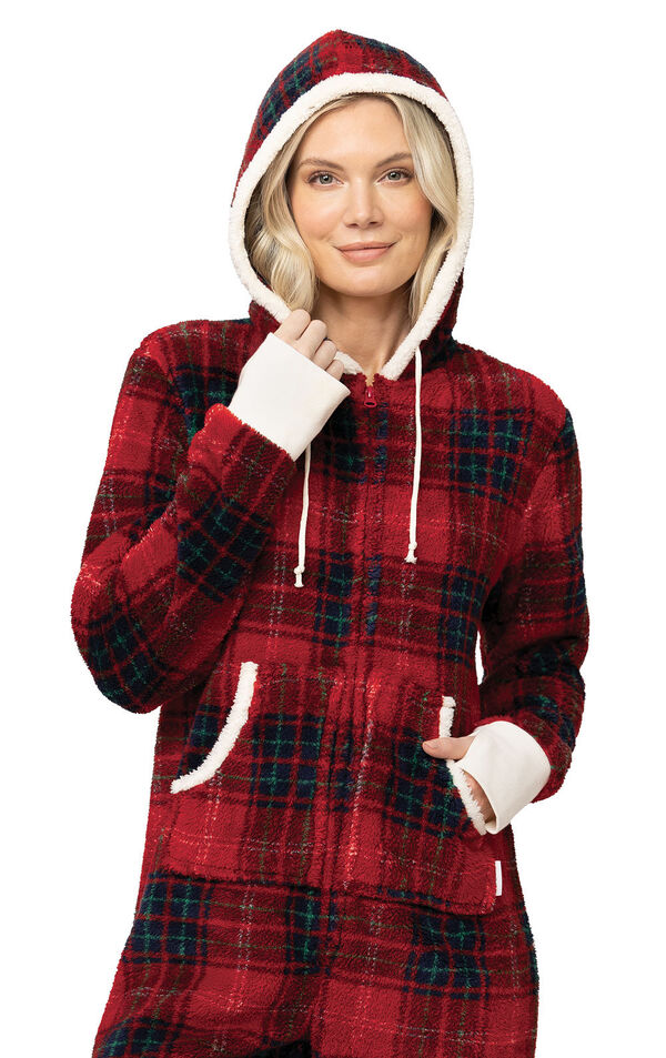 Cozy Holiday Hoodie-Footie   Womens Pajamas image number 3