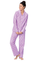 Lavender Dot Flannel Button-Front PJ for Women image number 1