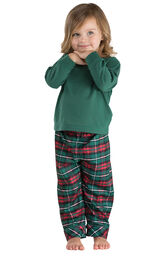 Red & Green Plaid Cotton Flannel Christmas Toddler Pajamas image number 0