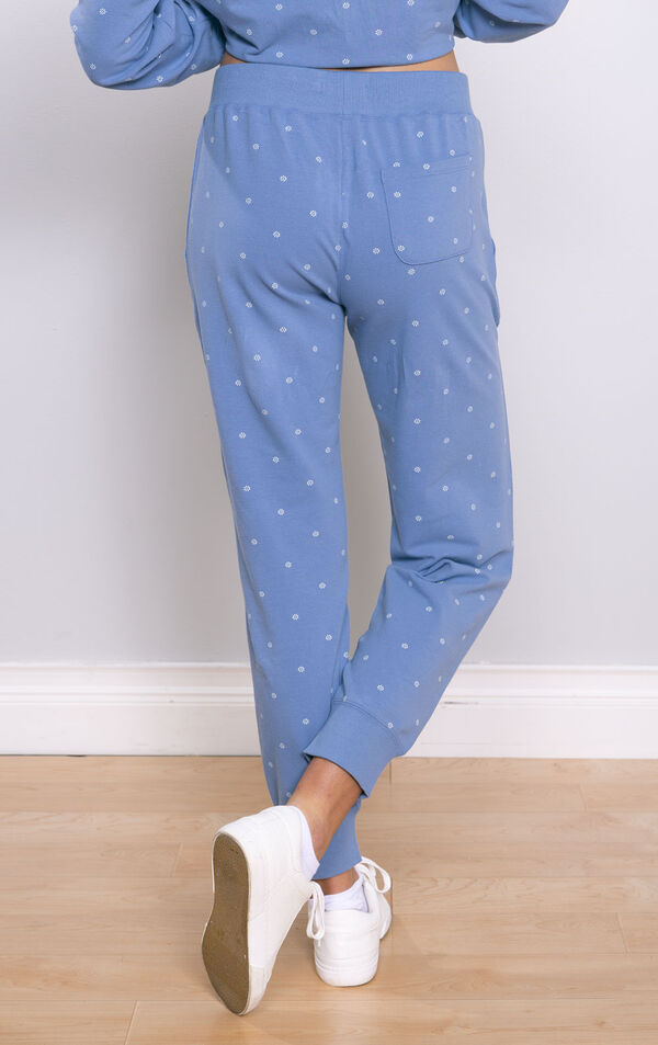 Ditsy Floral French Terry Jogger - Blue image number 3