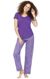 Short-Sleeve V-Neck Pajamas image number 0