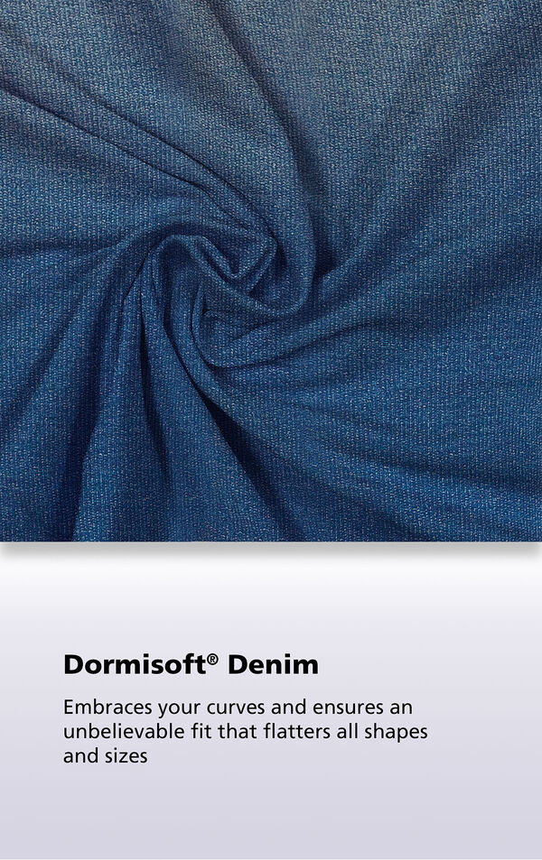 Vintage Wash Denim fabric with the following copy: Exclusive Dormisoft Denim ensures a great fit, soft feel and durable comfort every time image number 4