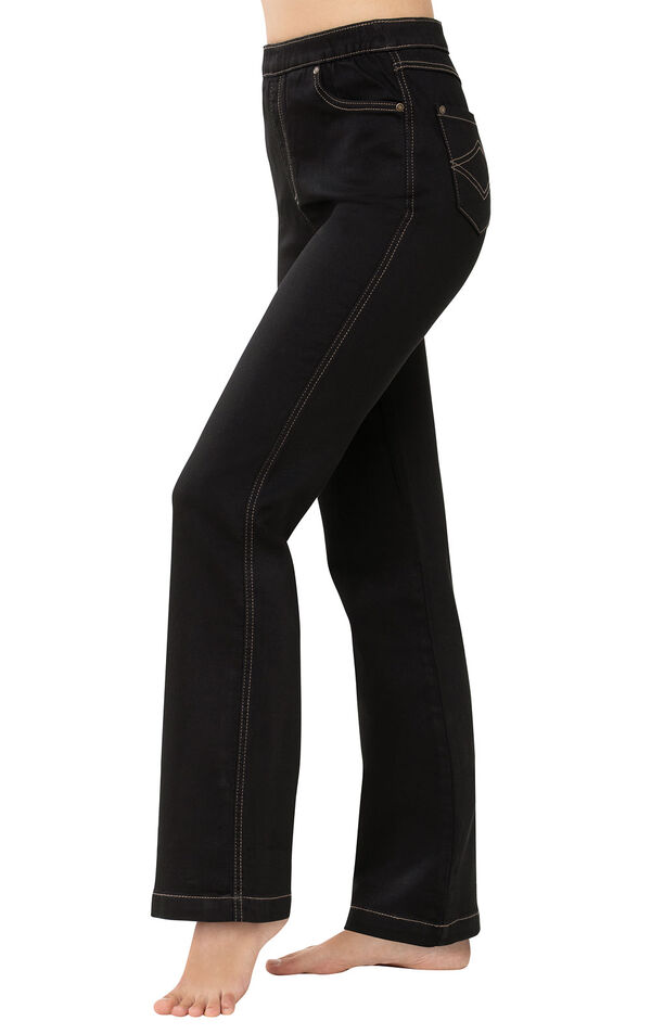 PajamaJeans - High-Waist Bootcut Black - Side View