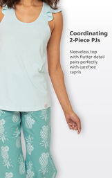 Coordinating 2-Piece PJs - Sleeveless top with flutter detail pairs perfectly with carefree capris image number 3