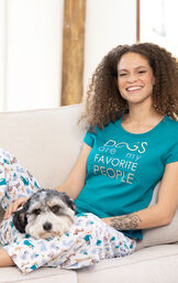 Dogs Are My Favorite Matching Pet & Owner Short-Sleeve Pajamas image number 1