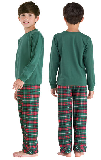 Red & Green Plaid Cotton Flannel Christmas Boys Pajamas