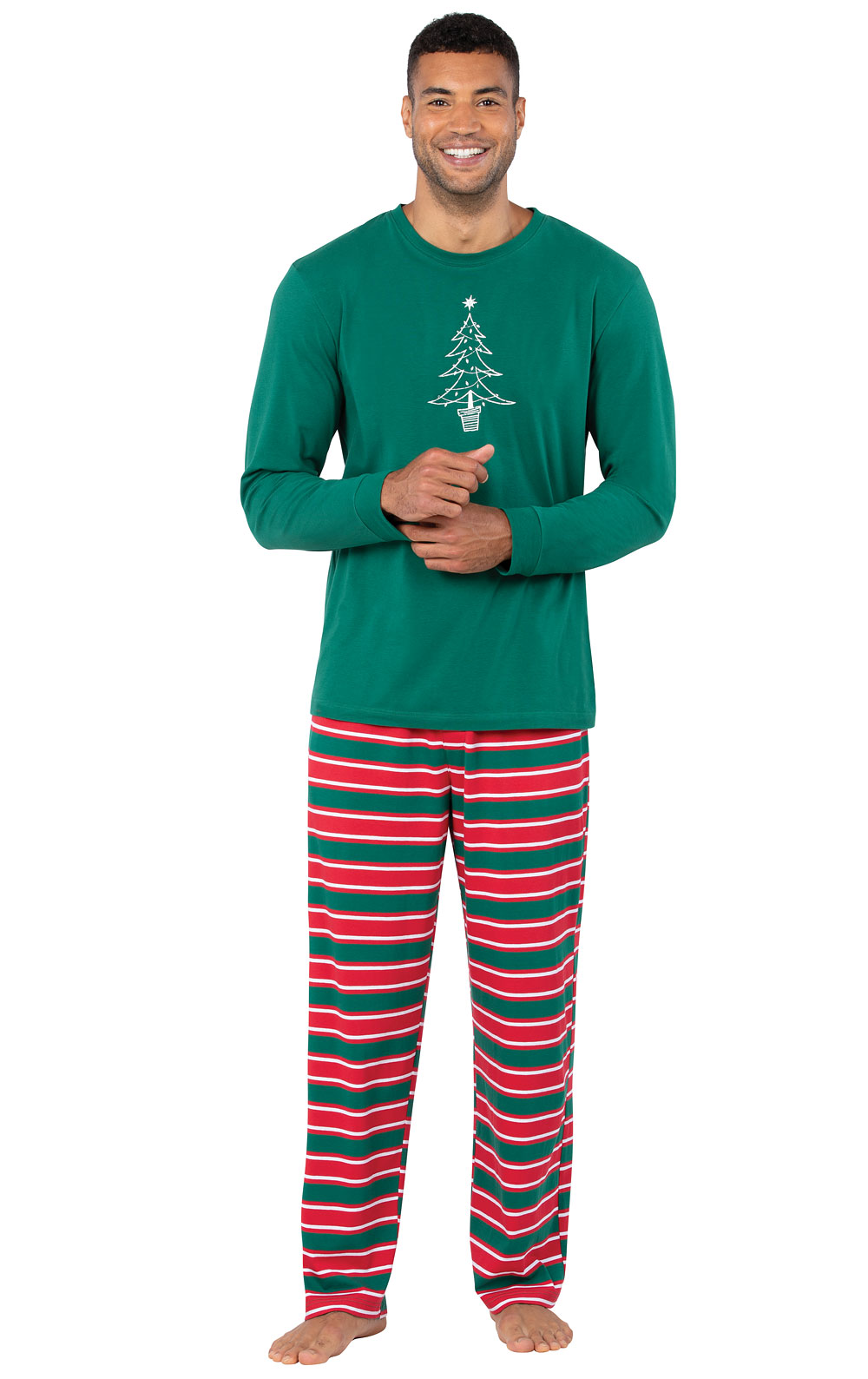 Christmas Stripe Mens Pajamas