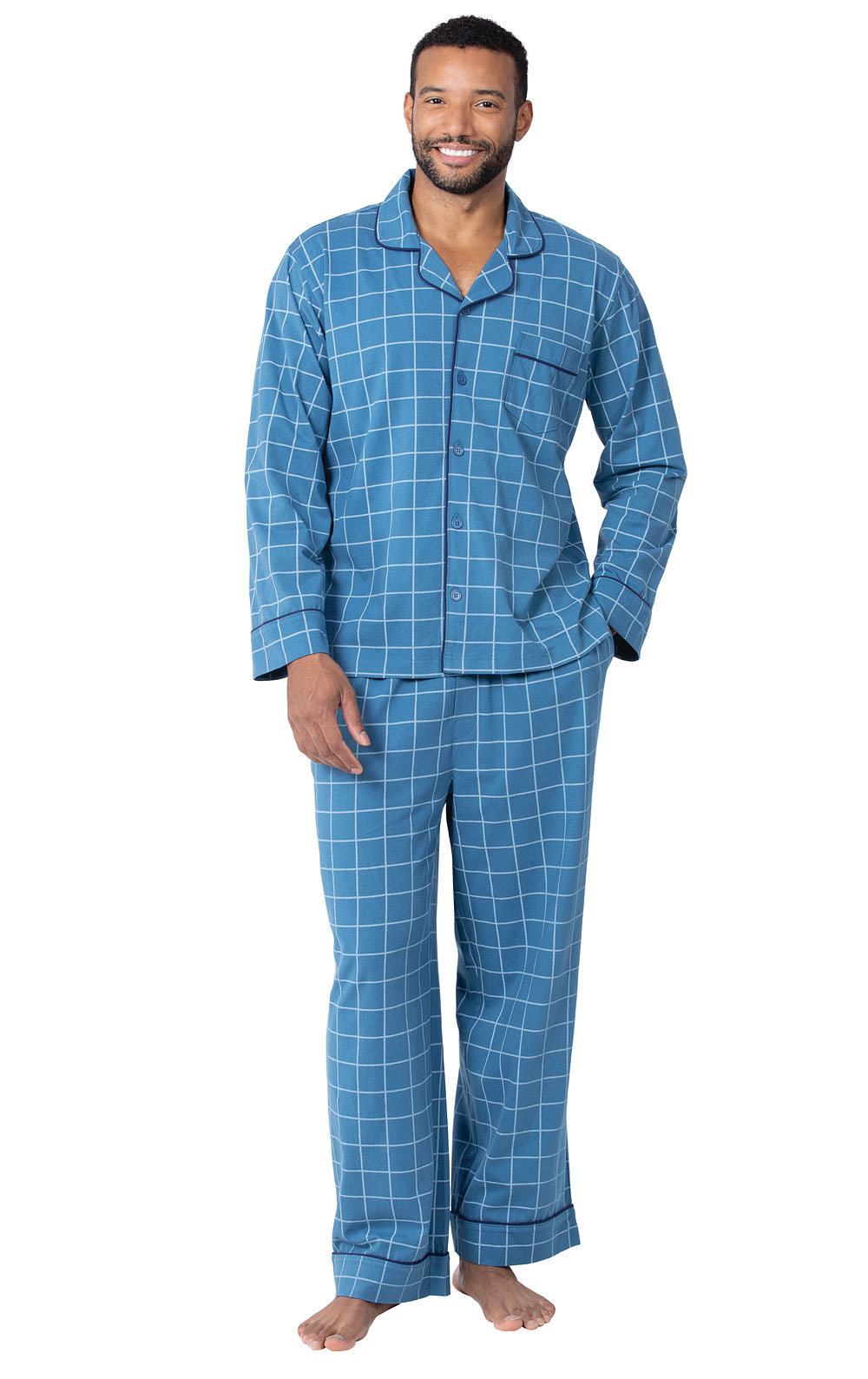 Classic Button-Front Men's Pajamas in Cotton Pajamas for Men | Pajamas ...