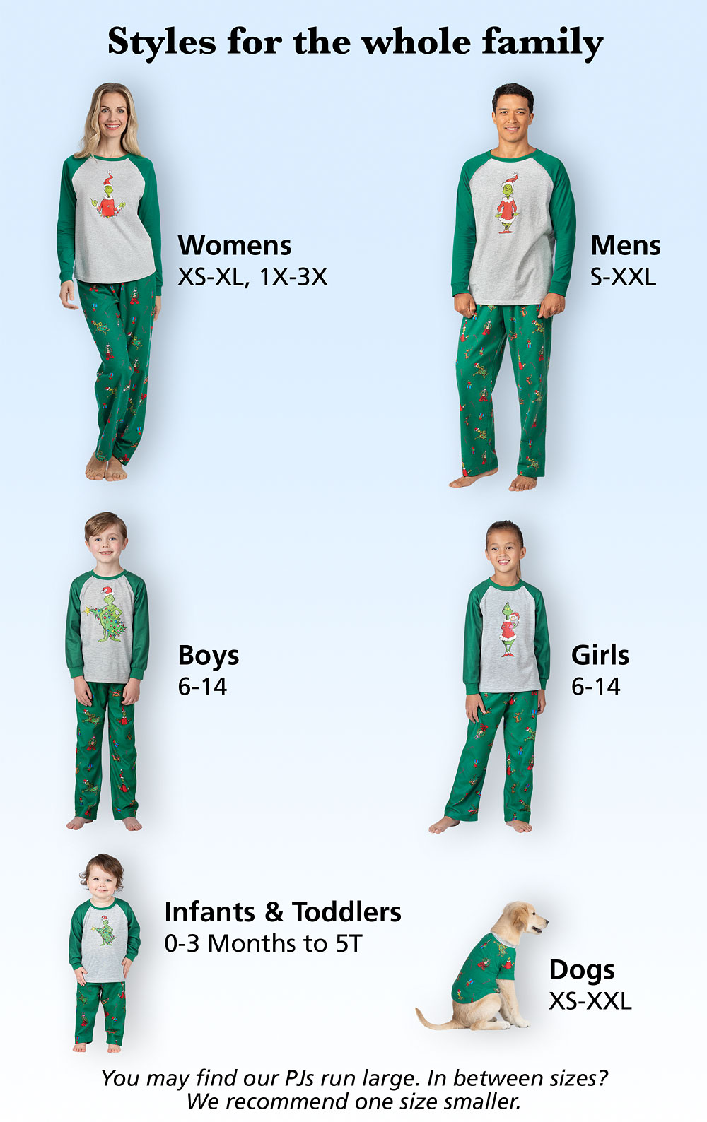 Christmas Pyjamas Family Matching Adult Girls Boys Xmas Nightwear Grinch PJs Set 
