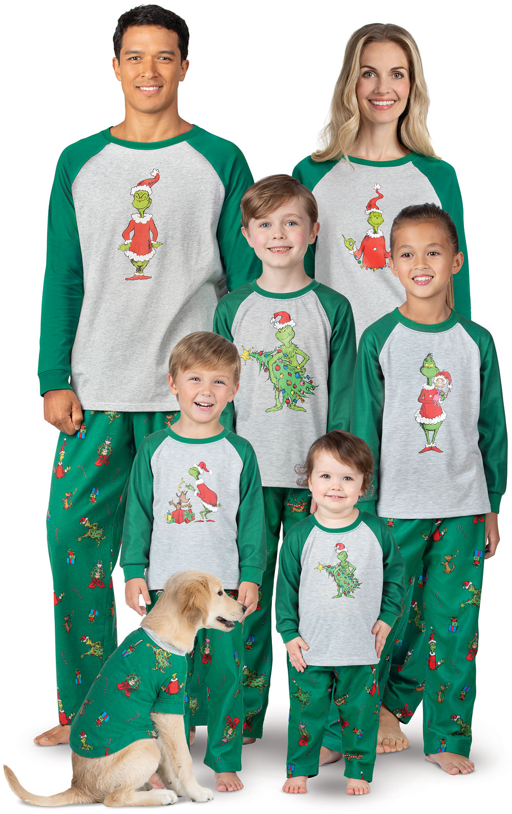 Matching Family Christmas Pajamas Toddler Baby Unisex Grinch Sleeper with Beanie