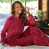 A model wearing PajamaGram Tempting Touch Pajamas